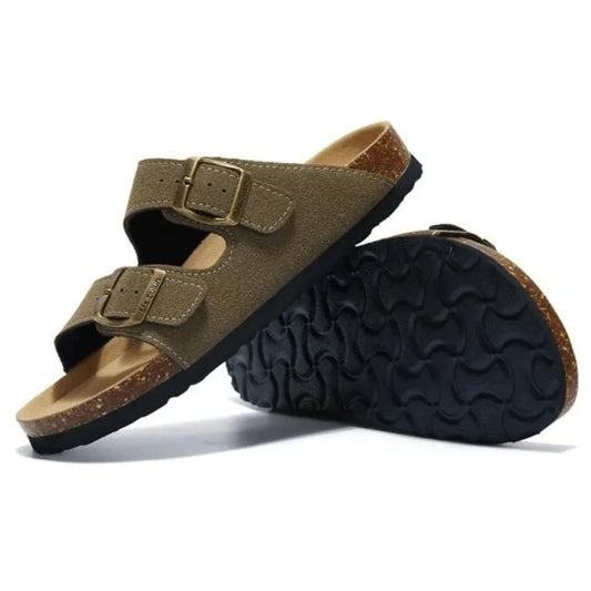 Tokio Suede Sandal - Moss Green